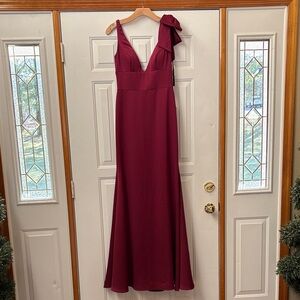 Elegant Burgundy Evening Gown